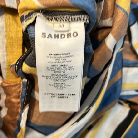 Sandro taila striped linen-blend maxi dress Size - 38/US 6 - Picture 13 of 16